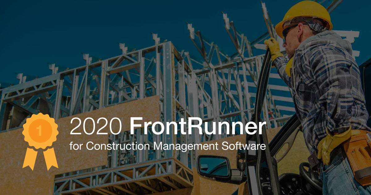 ConstructionOnline Named FrontRunner for Construction Project Management Software