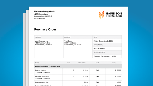 New for ConstructionOnline™ 2023: Enhanced Customizations for Purchase Orders